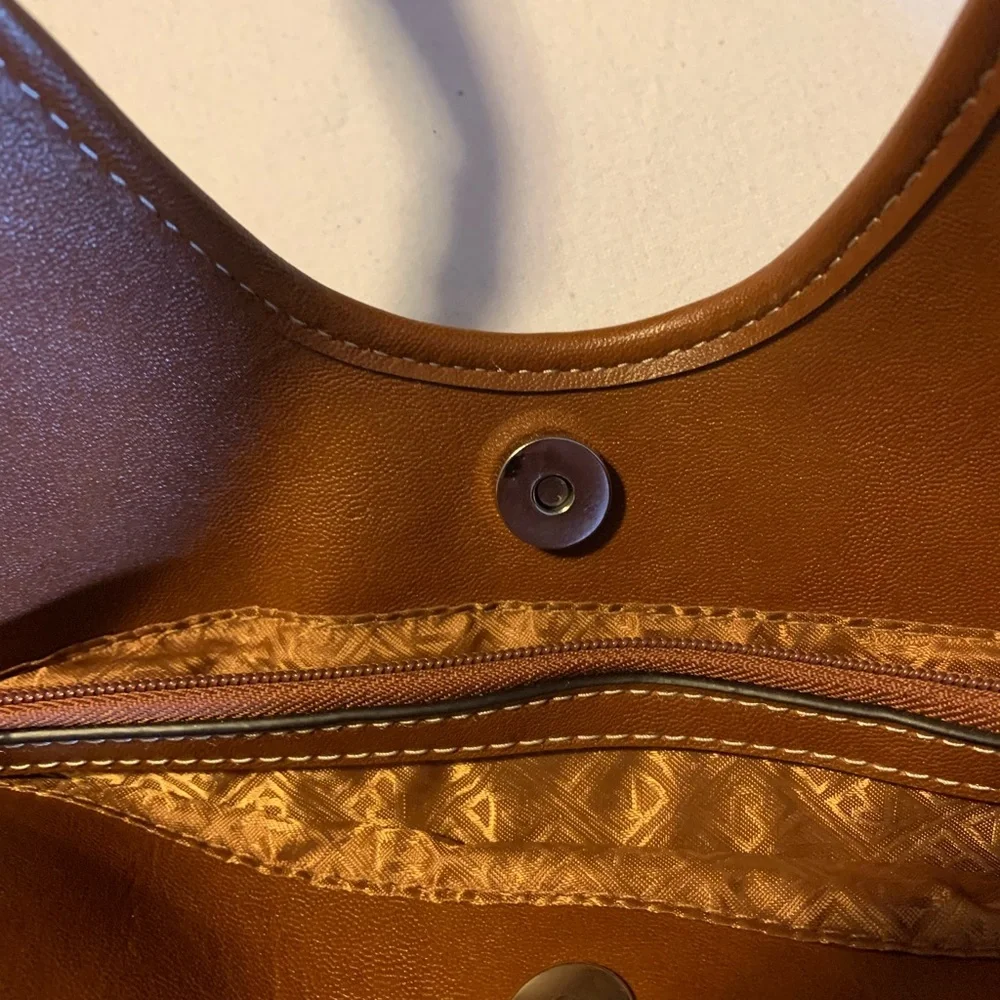 Abstract Paisley Relic coated canvas shoulder bag, vegan leather trim, Looks new